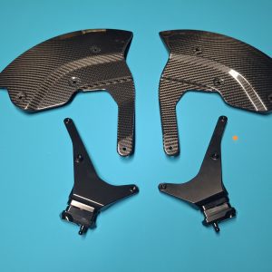 BMW M1000RR K66 Carbon Aero Wheel Abdeckung Bremsscheibe links und rechts mit Halter 2003-2024 Original 46617915226, 46617915225